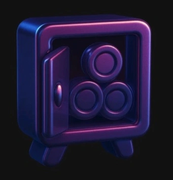 Purple three-dimensional rewards safe